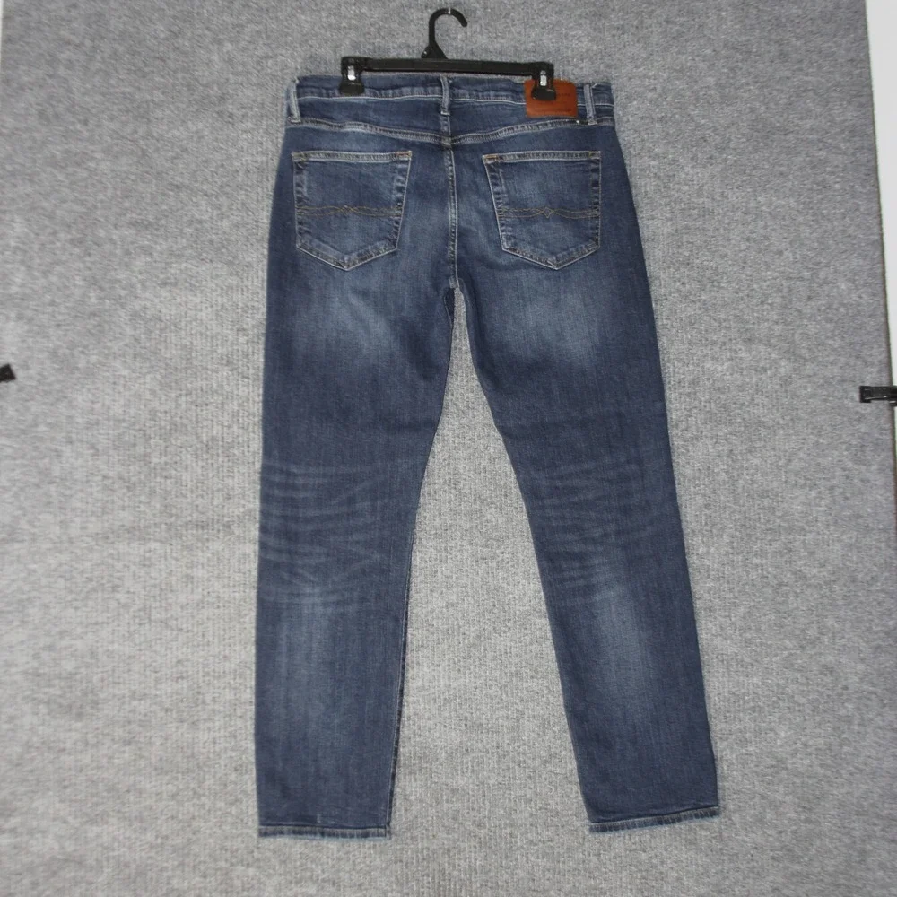 Lucky‎ Brand 121 Slim Jeans Mens 36x30 Blue Dark Wash Denim Stretch Distressed